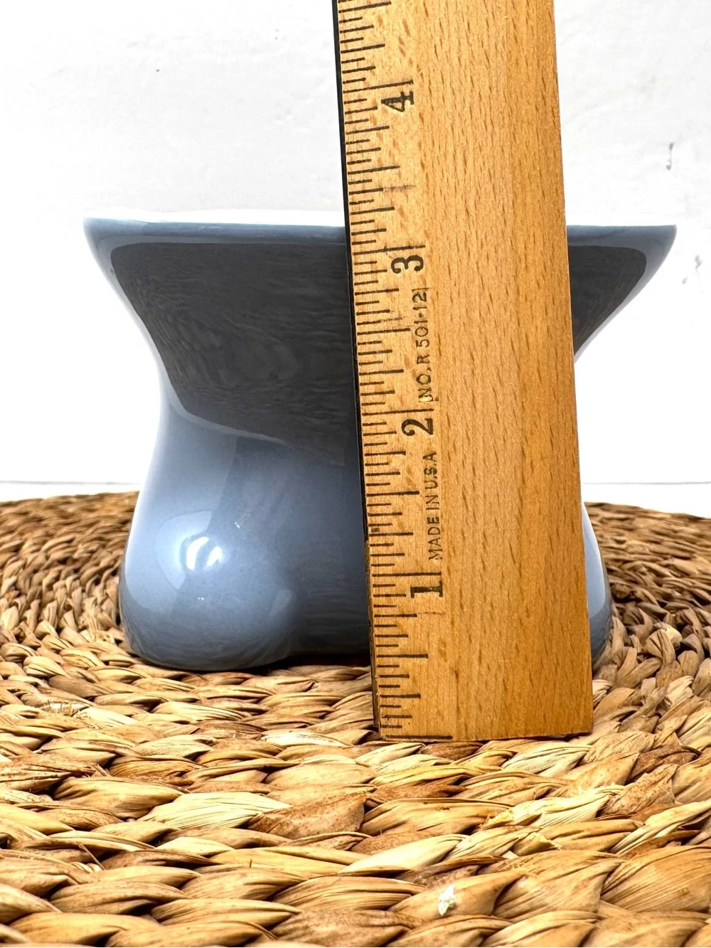Kitty ceramic food dish stand, by WHISKER CITY